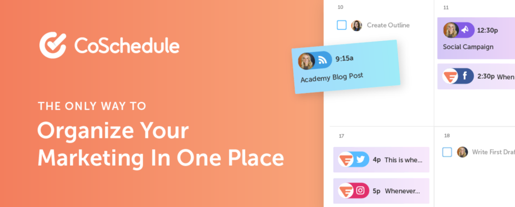 CoSchedule : meilleur plugin WordPress de gestion de projet.