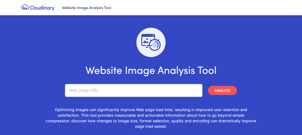 Cloudinary, un outil d'analyse d'images de sites web