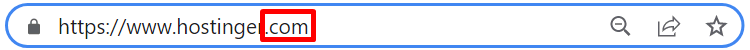 Hostinger utilise l'extension de domaine .com