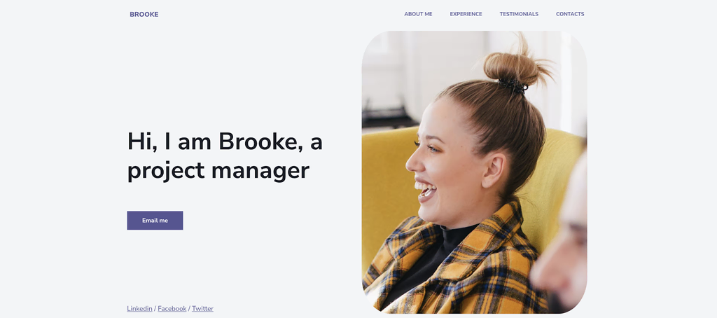 Modèle de site one page Brooke