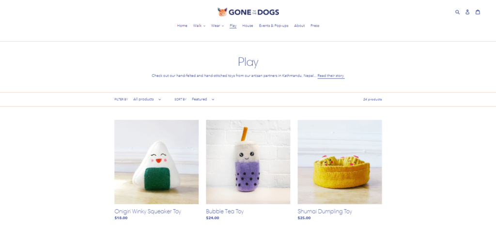 Page d'accueil du site Gone to the Dogs