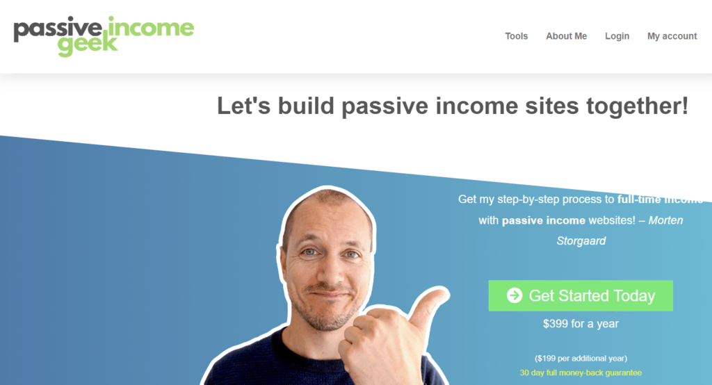 La page d'accueil de Passive Income Geek