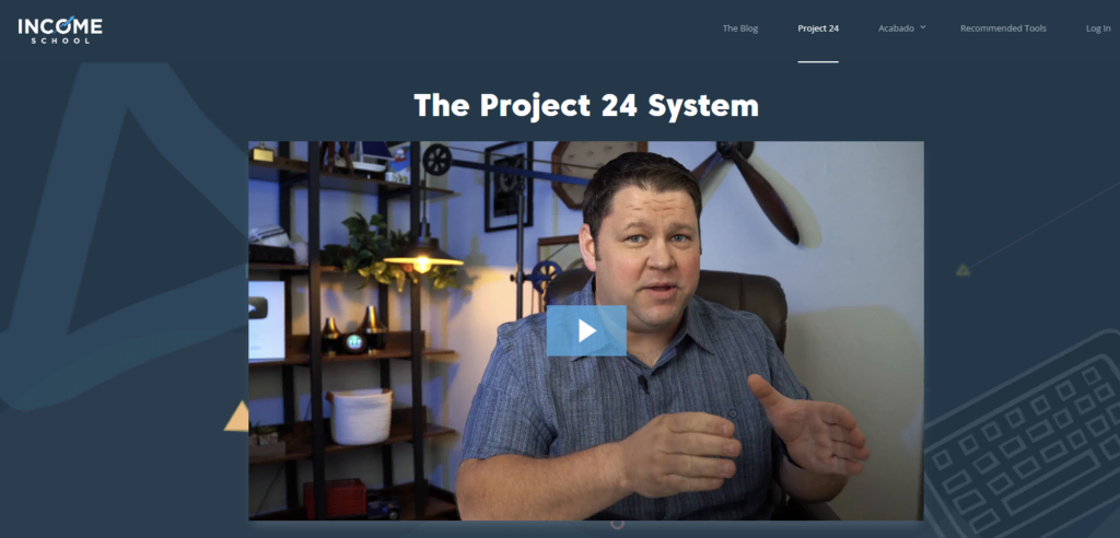La page d'accueil du The project 24 System, un programme de formation au blogging 
