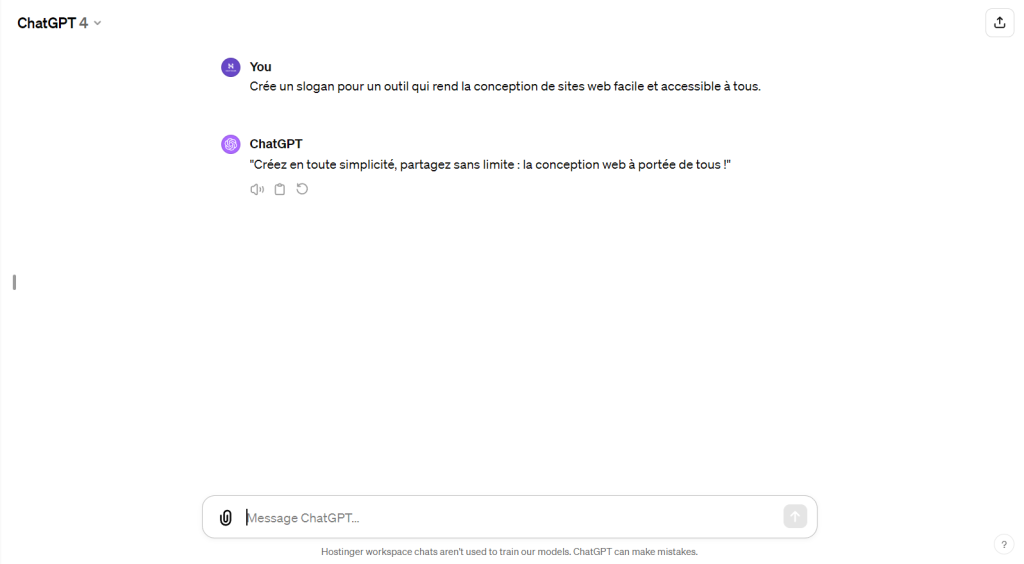 Réponse de ChatGPT à une invite