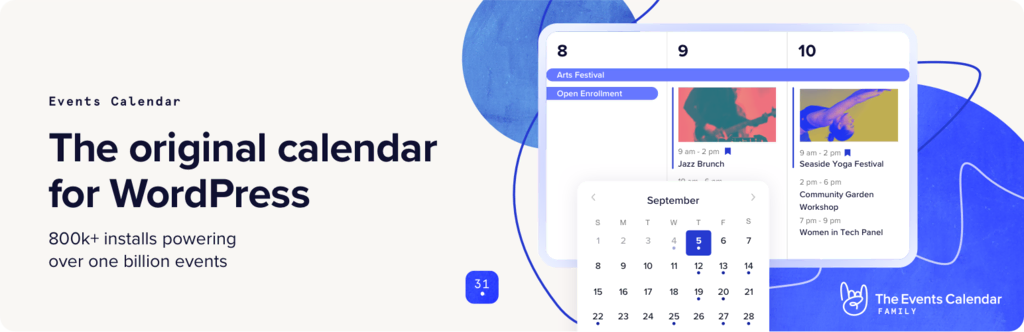 La bannière du plugin WordPress Events Calendar		