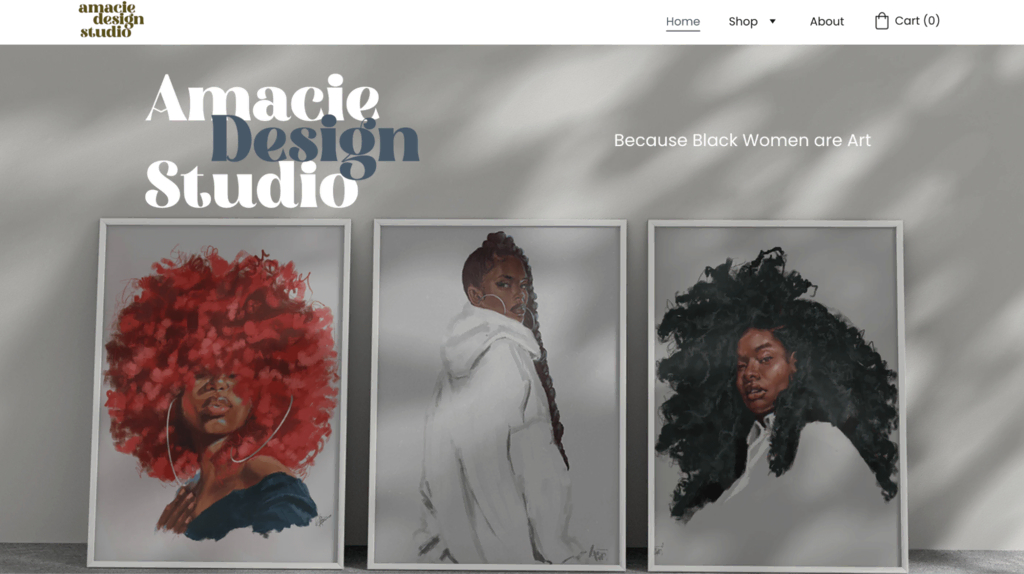 Page d'accueil d'Amacie Design Studio