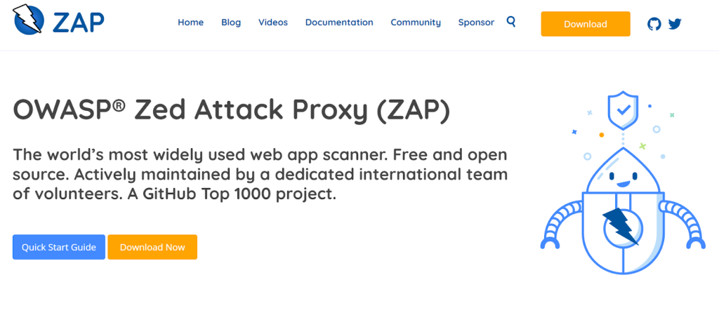 Page d'accueil de OWASP ZAP, un outil de test de pénétration libre et gratuit
