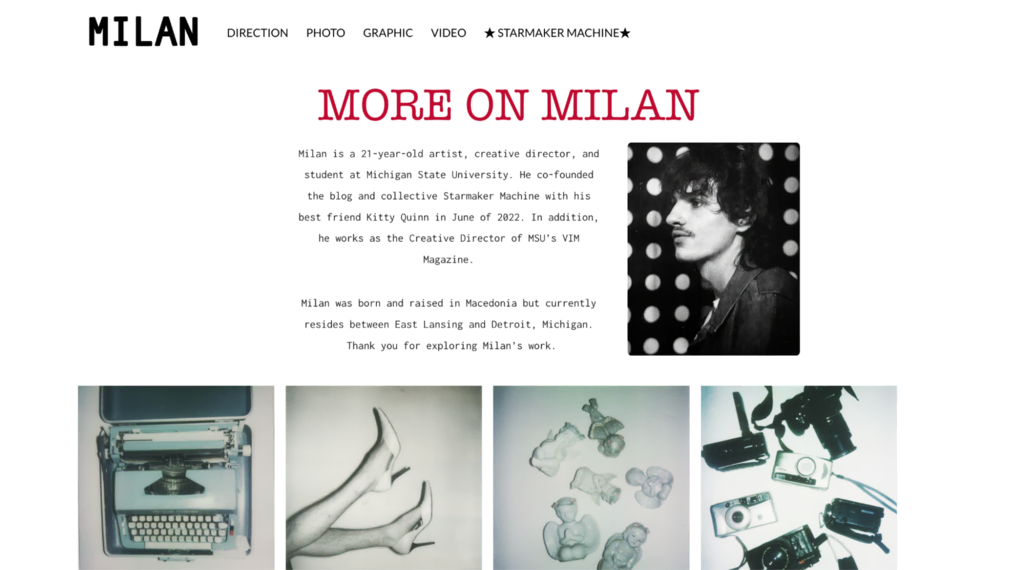 Page d'accueil de More on Milan