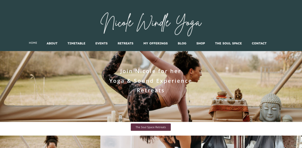 Page d'accueil de Nicole Windle Yoga