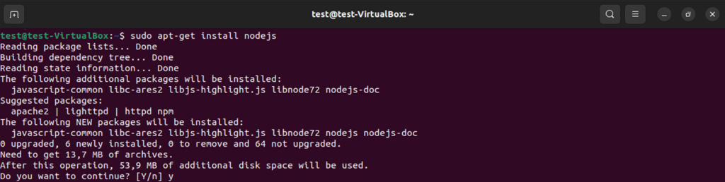 installer node js ubuntu à partir du dépôt par défaut