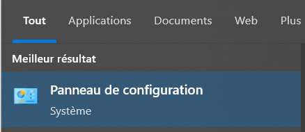 Panneau de configuration Windows